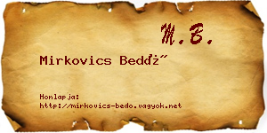 Mirkovics Bedő névjegykártya